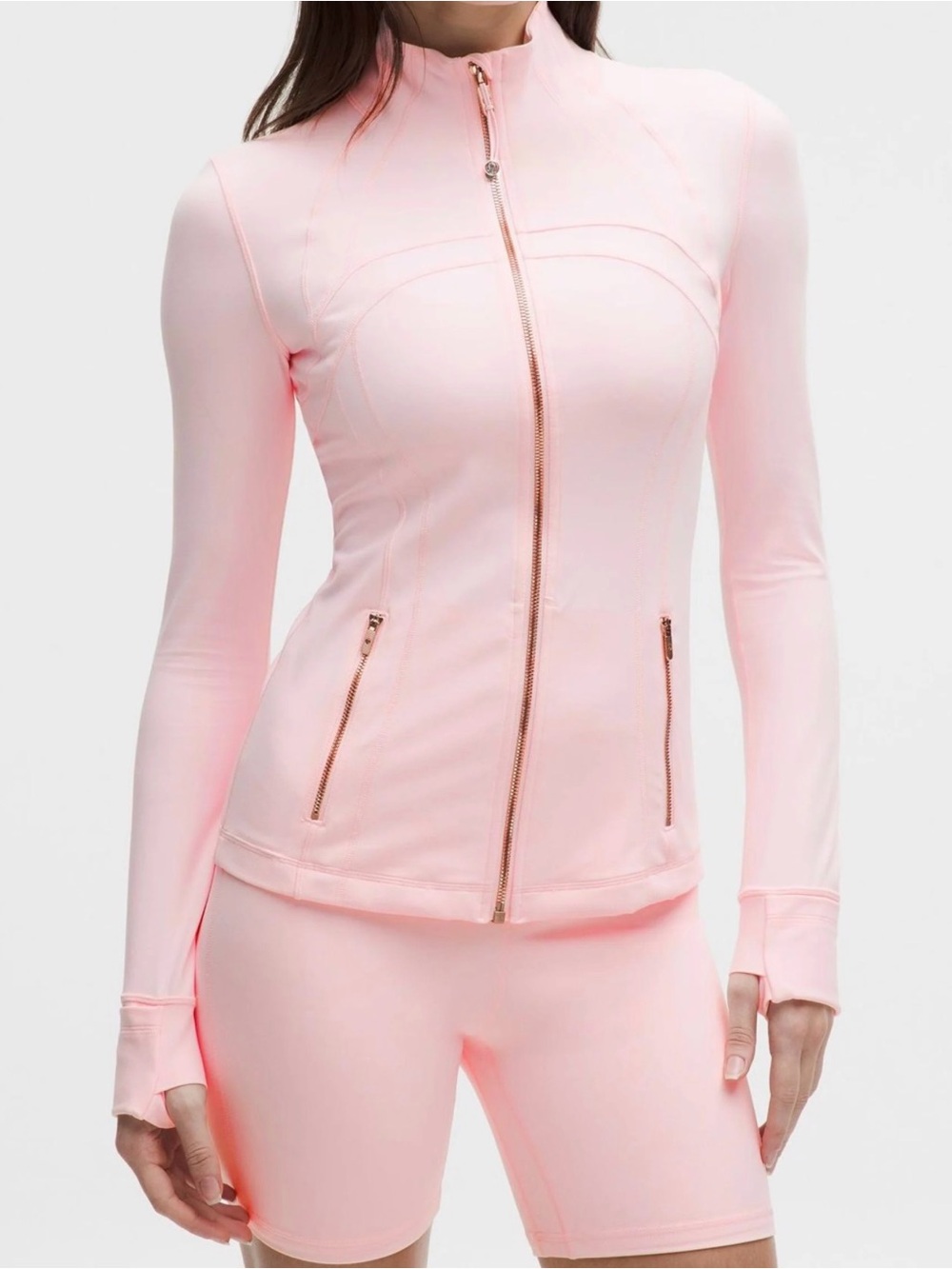 Lululemon Define Jacket Nulu Pink Pearl Rose Gold Size 8 NWT